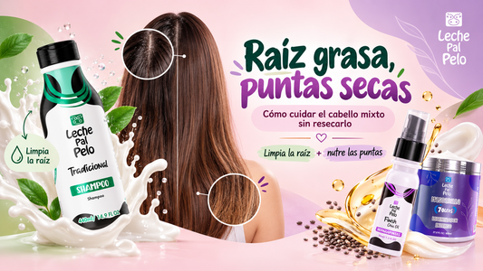 Rutina para cuidar la raíz grasa y las puntas secas del cabello
