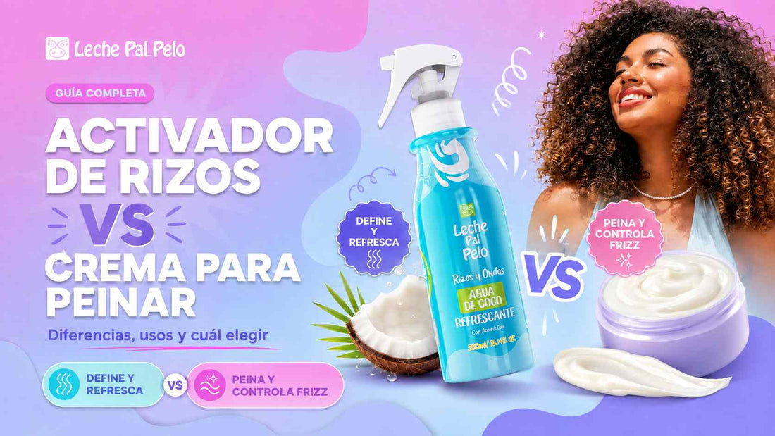 Activador de rizos y crema definidora Leche Pal Pelo para cabello ondulado y rizado