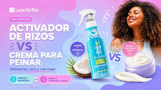 Activador de rizos y crema definidora Leche Pal Pelo para cabello ondulado y rizado